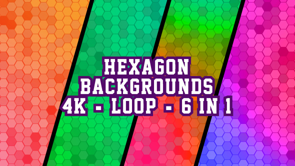 4K Hexagon Backgrounds 6 in 1