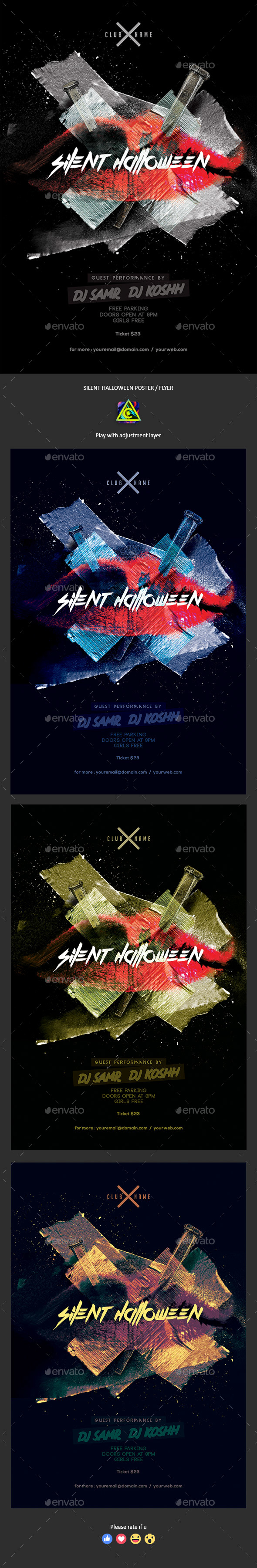 Silent Halloween Poster / Flyer - Clubs & Parties Events