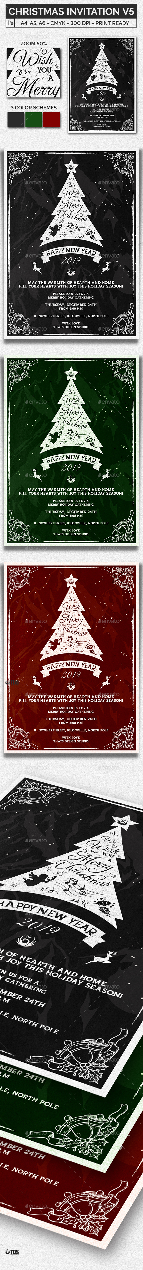Christmas Invitation Template V5 - Invitations Cards & Invites