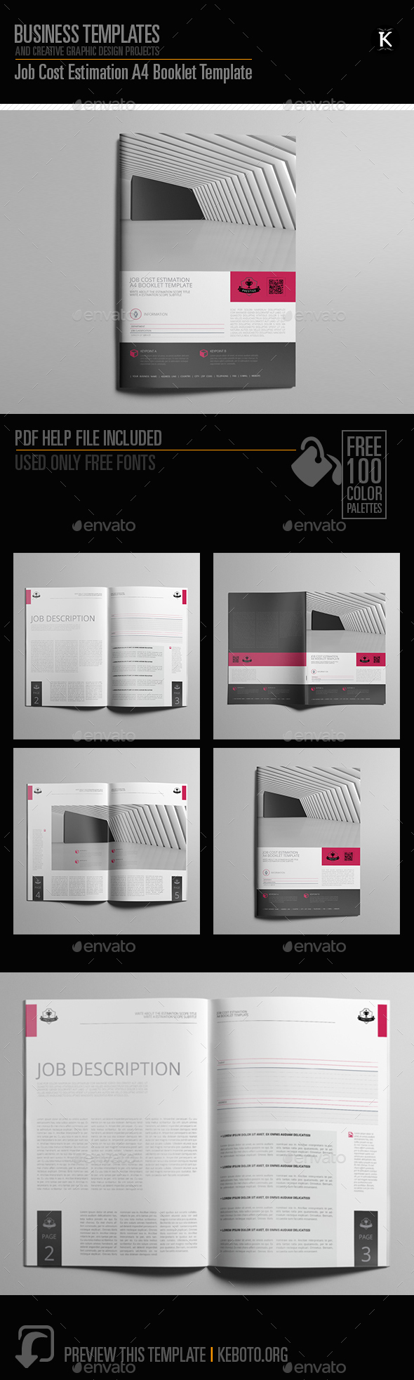 Job Cost Estimation A4 Booklet Template - Miscellaneous Print Templates