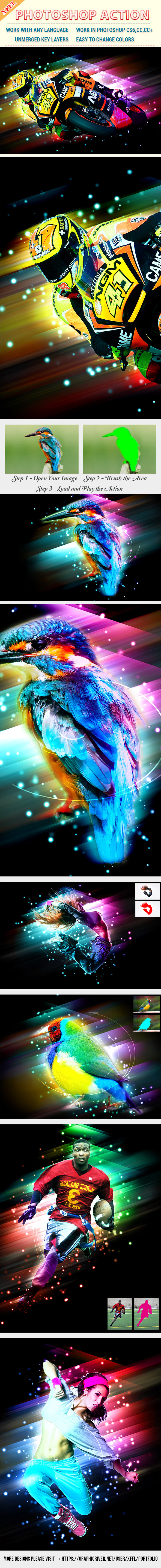 Dazzling Light Effect Photoshop Action - Photo Effects Actions