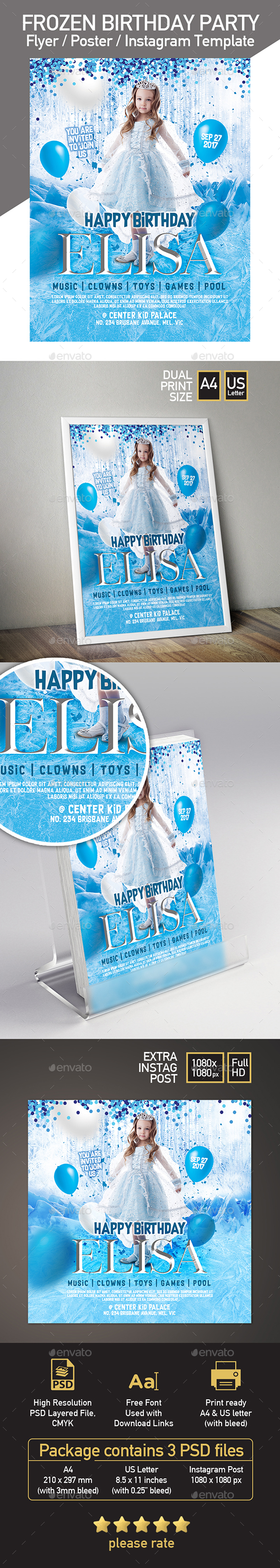 GraphicRiver Frozen Theme Kid Birthday Invitation Flyer Poster Instagram Post 20661506 GraphicRiver Frozen Theme Kid Birthday Invitation Flyer Poster Instagram Post 20661506