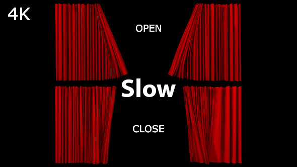realistic red curtains opening