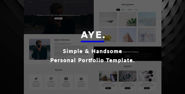 AYE - Personal Portfolio Template - Personal Site Templates