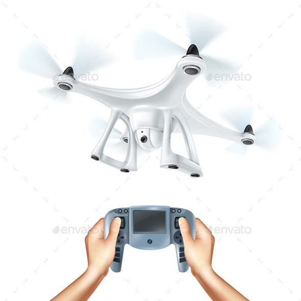 Realistic Drone Illustration - Technology Conceptual