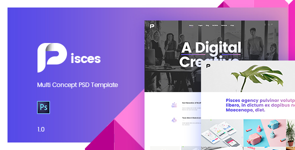 Pisces-Multi Concept PSD Template