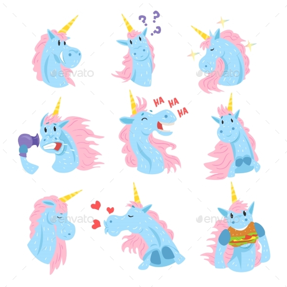 Unicorn Characters Set