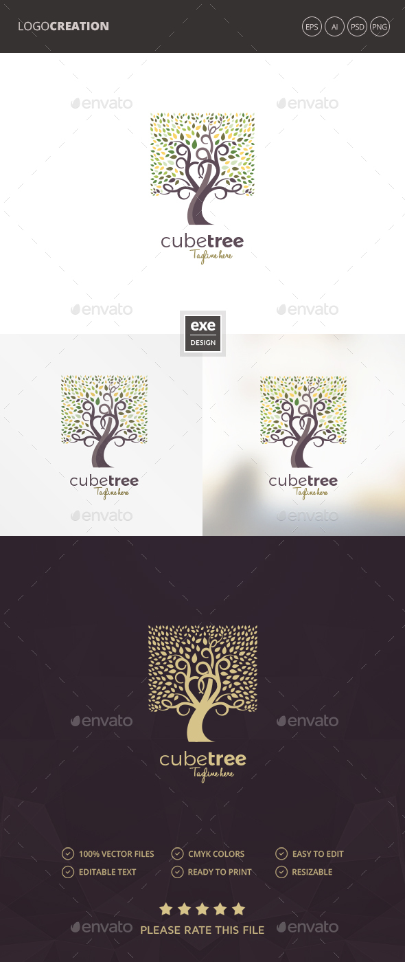 GraphicRiver Tree Logo 20666673 GraphicRiver Tree Logo 20666673