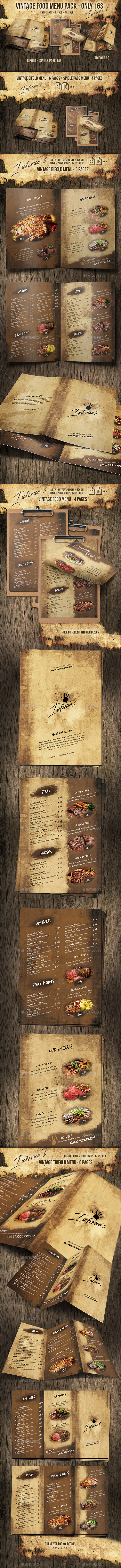 Infernos Vintage Menu Bundle