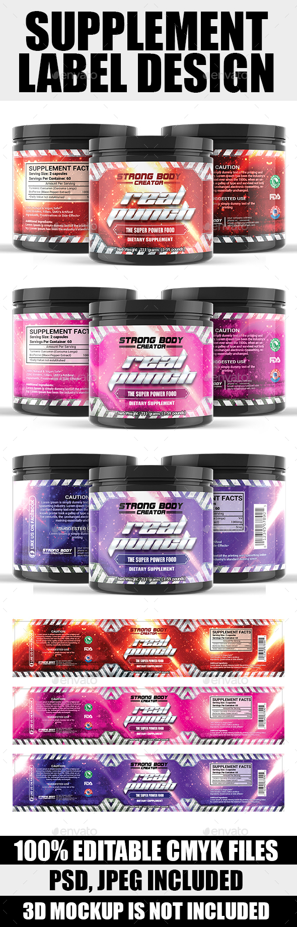 Supplement Label Template Vol-09 - Packaging Print Templates