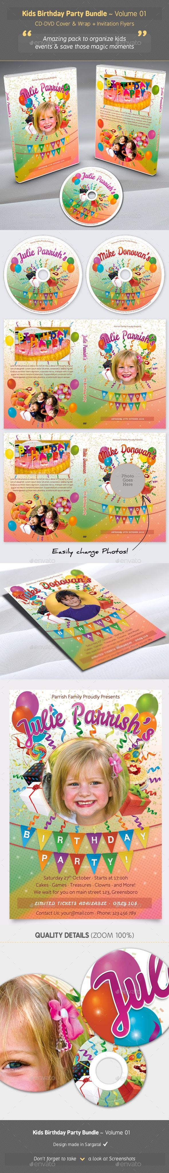 Kids Birthday Party Bundle - Volume 01 - Birthday Greeting Cards