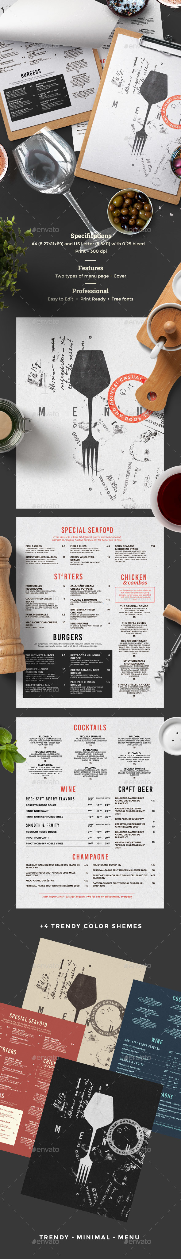 Restaurant Menu - Food Menus Print Templates