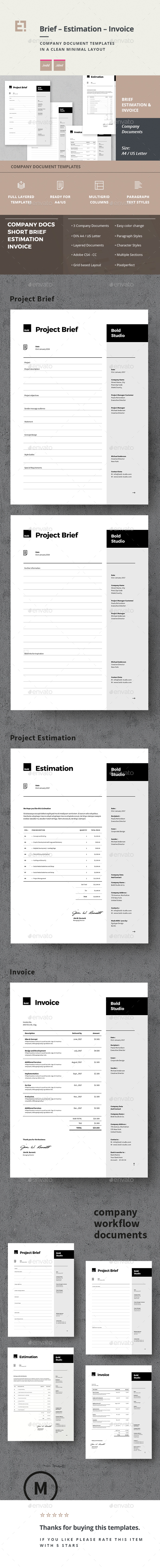 Invoice Estimation Brief - Proposals & Invoices Stationery