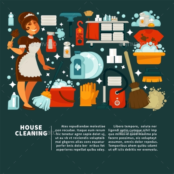 House Cleaning Service Promotion with Equipment - People Characters