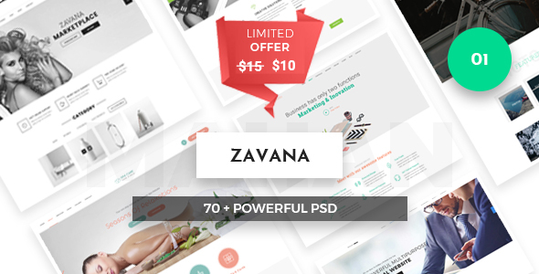 Zavana Multipurpose PSD - ThemeForest 20670217