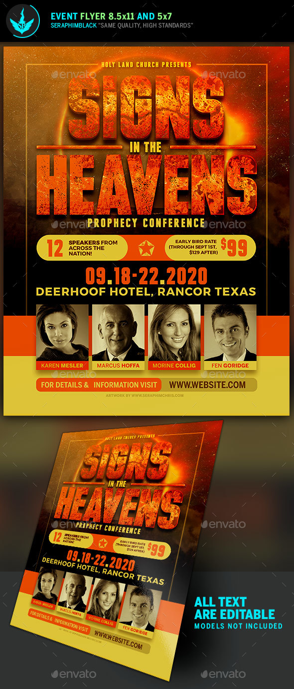 Signs in the Heavens Conference Flyer Template - Church Flyers