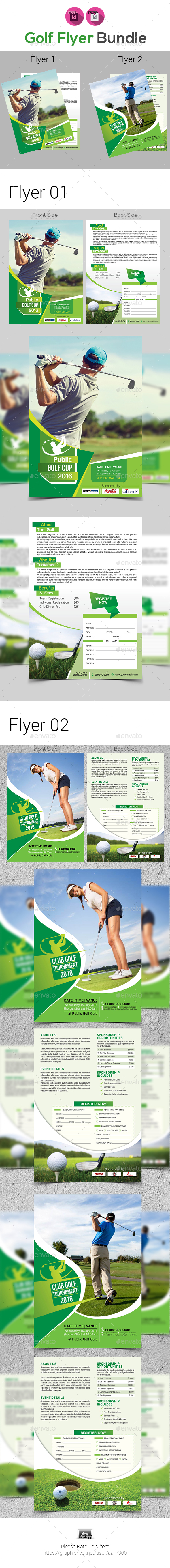 Golf Tournament Flyer Bundle Template - Sports Events