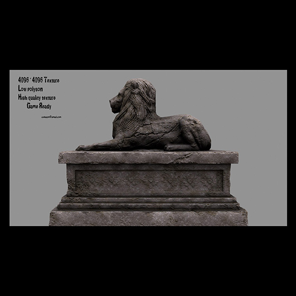 Lion Statue 13 - 3Docean 20670836