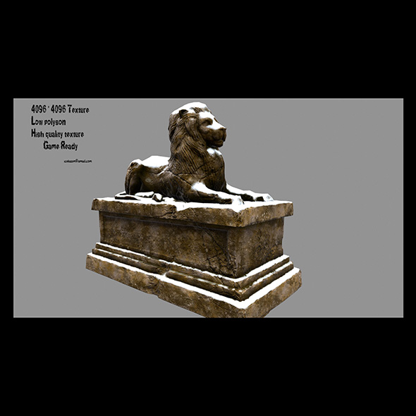 Lion Statue 14 - 3Docean 20670852