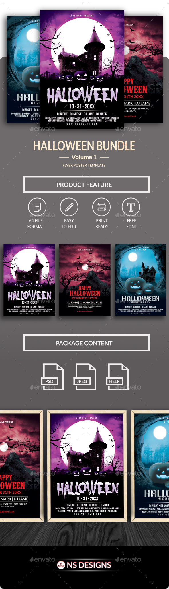 Halloween Flyer/ Poster Bundle Vol.1-3