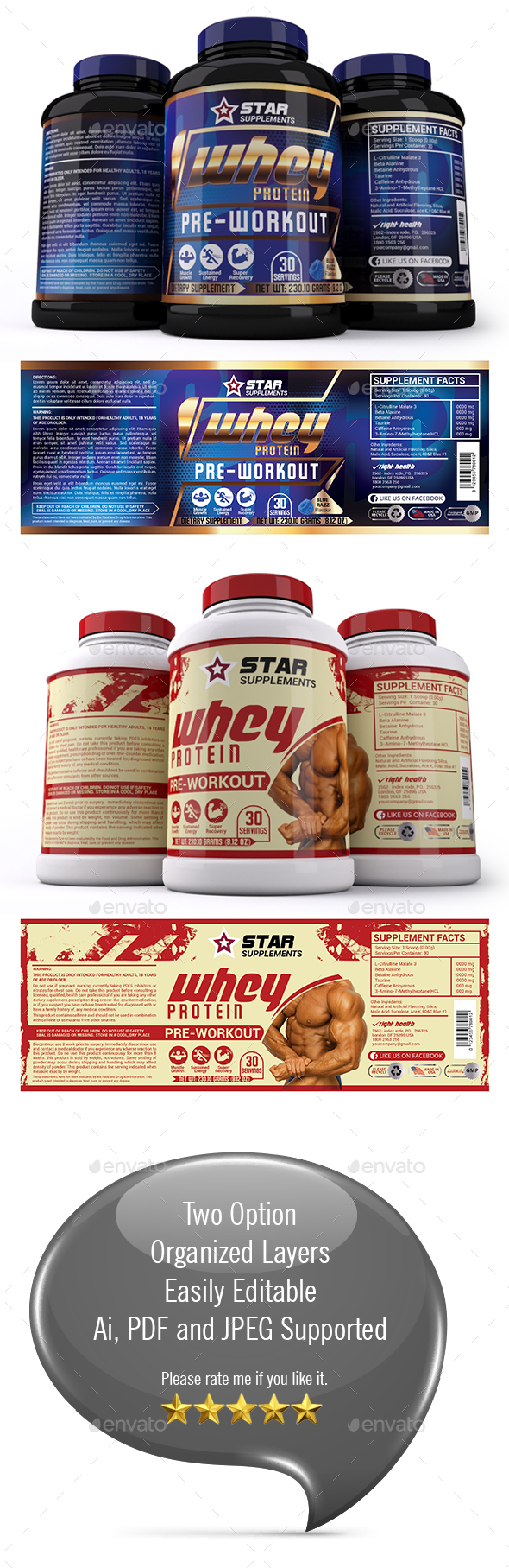 Supplement Label Template Vol 25 - Packaging Print Templates