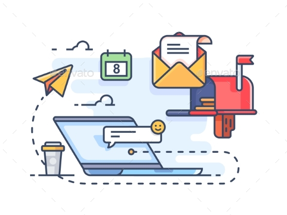 Mail Marketing Mailing to E-mail - Miscellaneous Vectors
