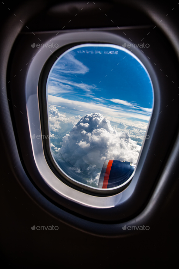 Airplane window - Stock Photo - Images