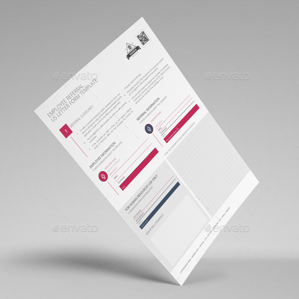 Employee Referral US Letter Form Template By Keboto