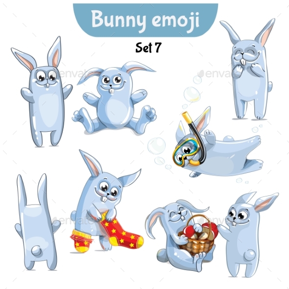 Set of Rabbit Characters Set 7 - Animals Characters
