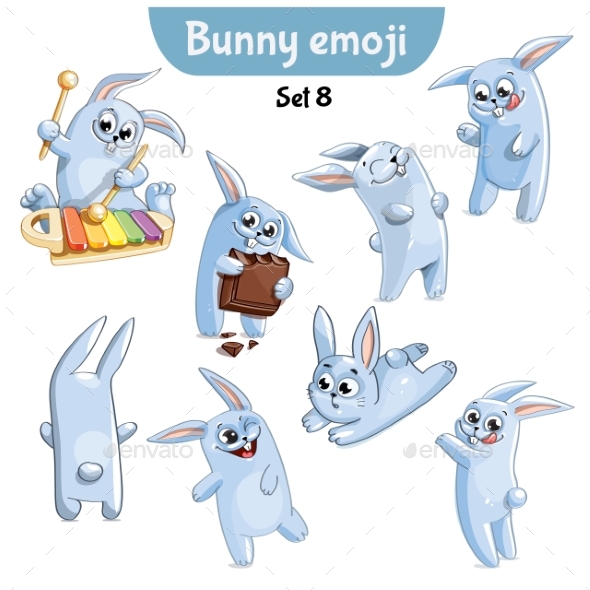 Set of Rabbit Characters Set 8 - Animals Characters
