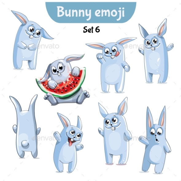 Set of Rabbit Characters Set 6 - Animals Characters