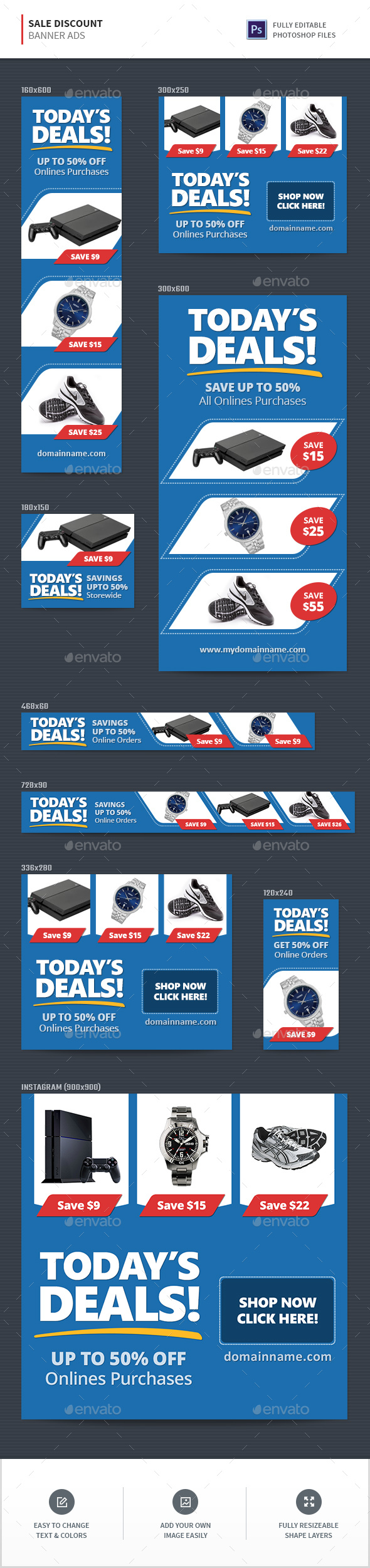 Sale Discount Banners - Banners & Ads Web Elements
