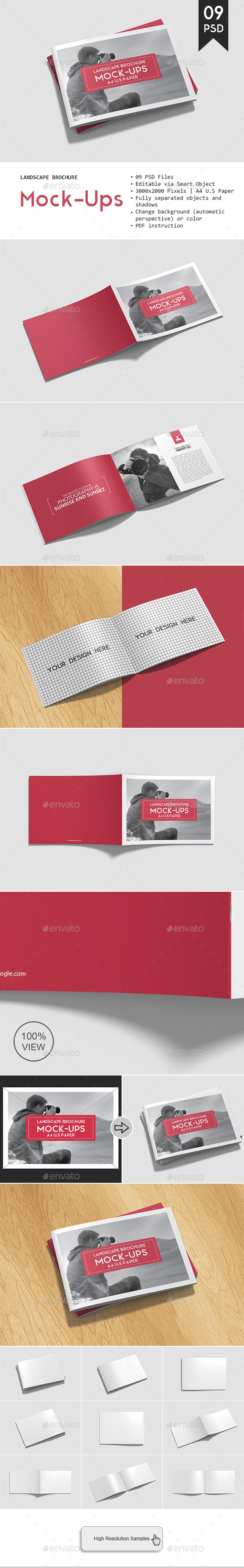 Landscape Brochure Mockup - Brochures Print