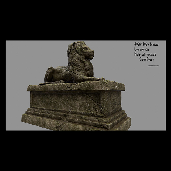 Lion Statue 15 - 3Docean 20674187
