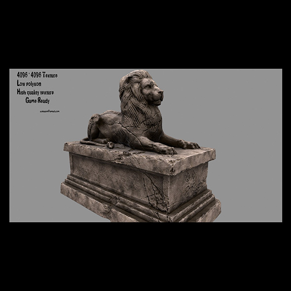 Lion Statue 16 - 3Docean 20674343