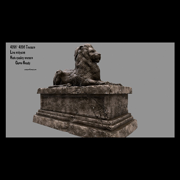 Lion Statue 17 - 3Docean 20674814