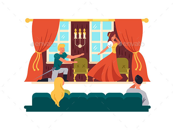 Theatrical Performance on Stage - People Characters