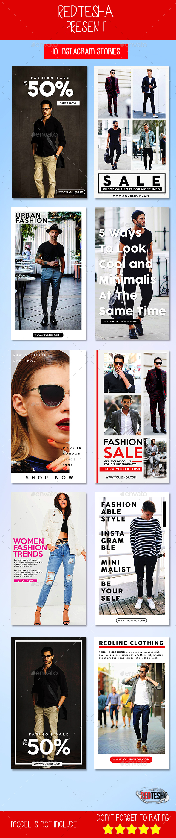 10 Instagram Stories Ads - Social Media Web Elements