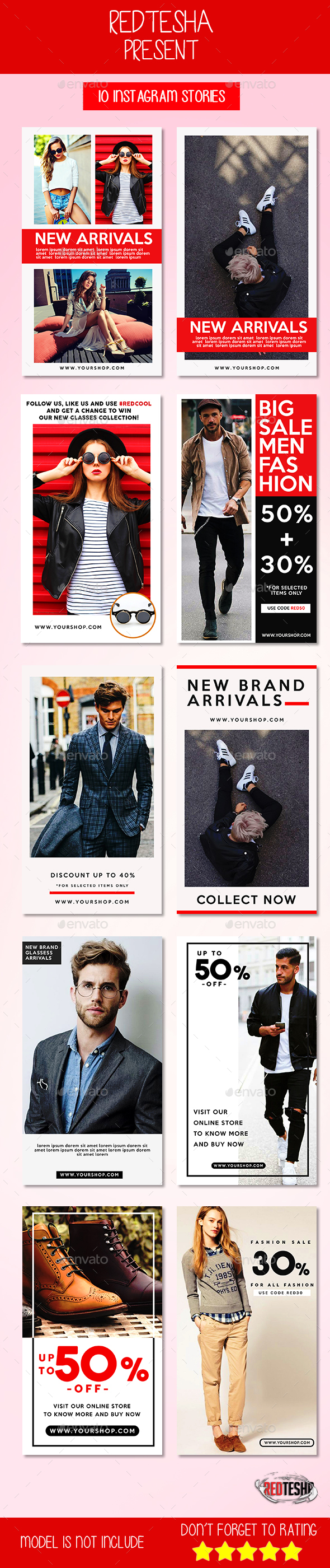 10 Instagram Stories Ads - Social Media Web Elements