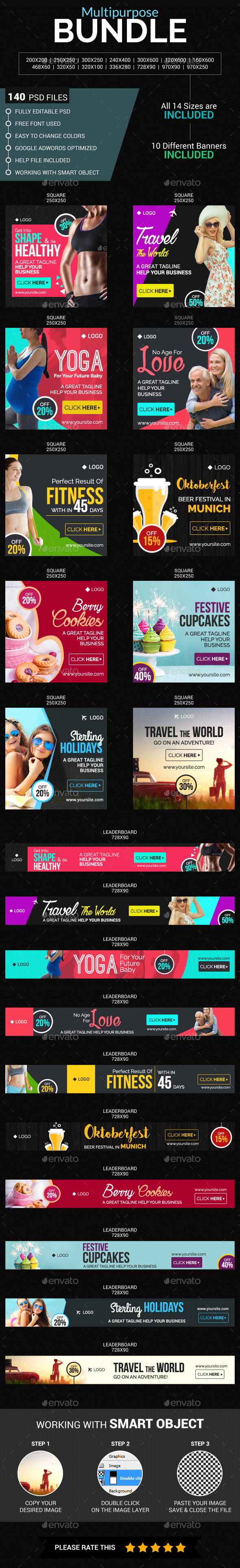 Multi Purpose Banner Bundle - Banners & Ads Web Elements