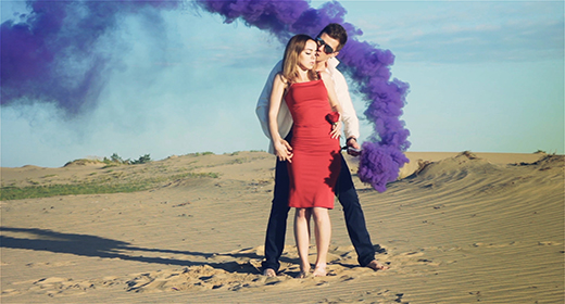 Lovers with Purple Smoke