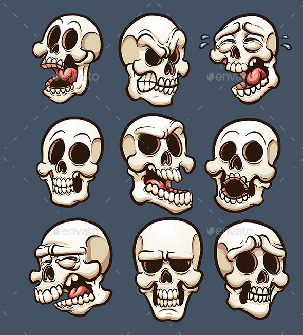Cartoon Skulls - Halloween Seasons/Holidays