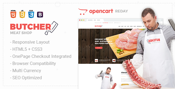 Butcher - Meat Shop eCommerce OpenCart Theme - Shopping OpenCart