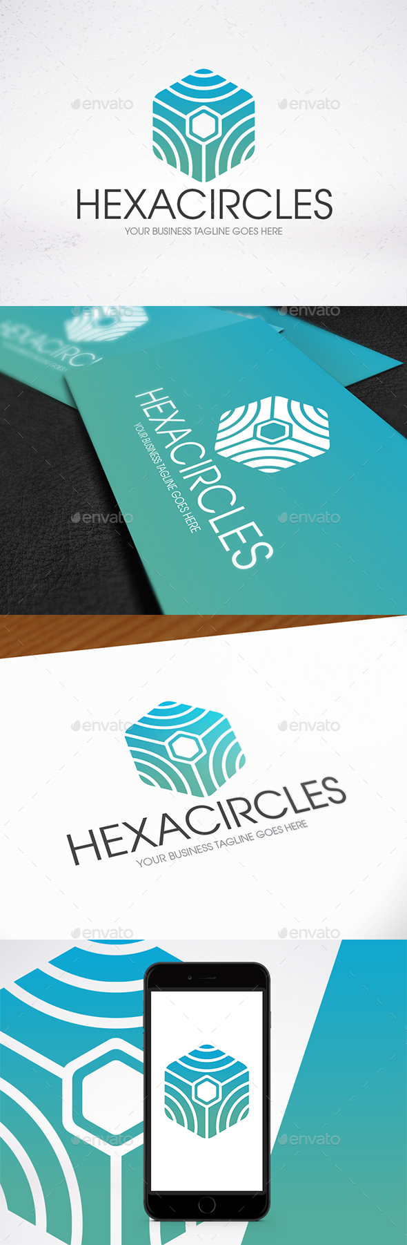 Circle Lines Hexagon Logo - Abstract Logo Templates