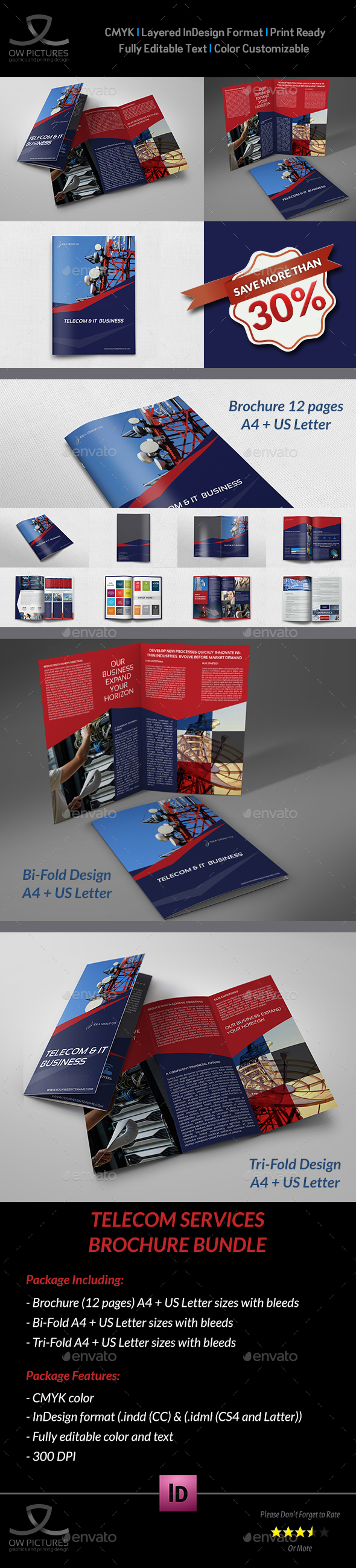 Telecom Services Brochure Bundle Template - Corporate Brochures