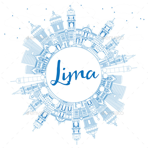 GraphicRiver Outline Lima Skyline with Blue Buildings and Copy Space 20680881 GraphicRiver Outline Lima Skyline with Blue Buildings and Copy Space 20680881
