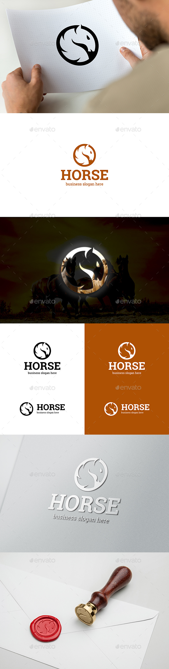 Horse Head Elegant Brand Logo - Animals Logo Templates