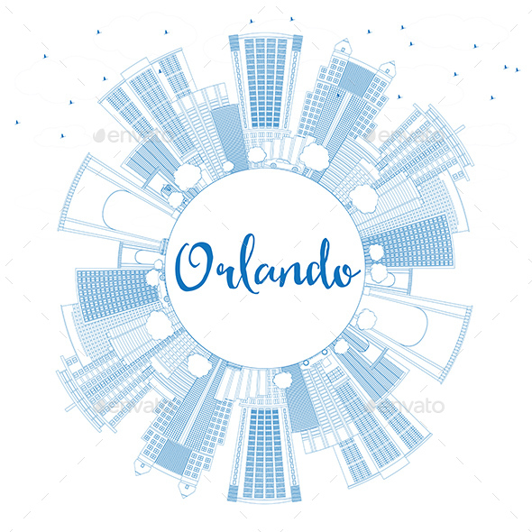 GraphicRiver Outline Orlando Skyline with Blue Buildings and Copy Space 20681179 GraphicRiver Outline Orlando Skyline with Blue Buildings and Copy Space 20681179