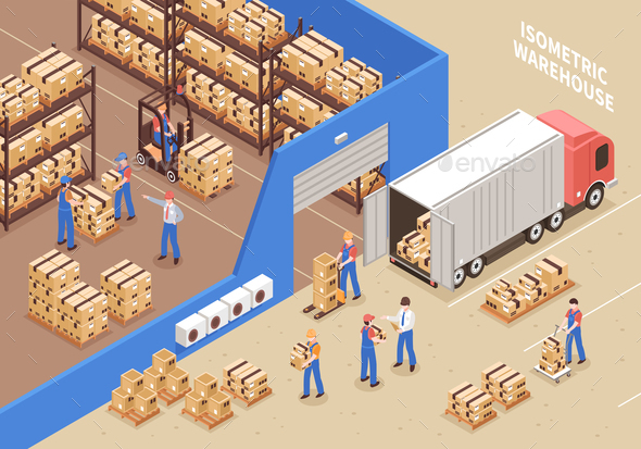 GraphicRiver Logistics and Warehouse Illustration 20681457