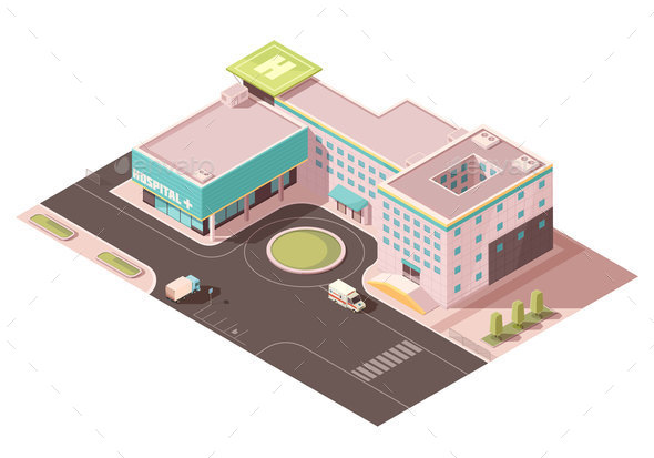 Hospital Isometric Mockup